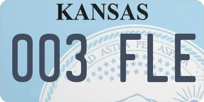 KS license plate 003FLE