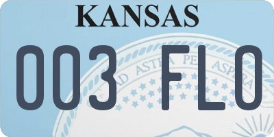 KS license plate 003FLO