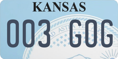 KS license plate 003GOG