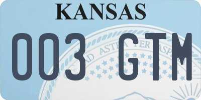 KS license plate 003GTM
