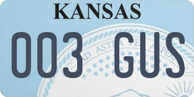 KS license plate 003GUS