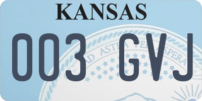 KS license plate 003GVJ
