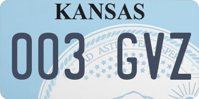 KS license plate 003GVZ