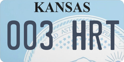 KS license plate 003HRT