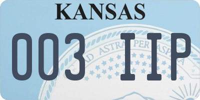 KS license plate 003IIP