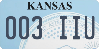 KS license plate 003IIU
