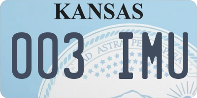 KS license plate 003IMU