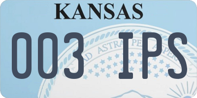 KS license plate 003IPS