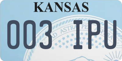 KS license plate 003IPU