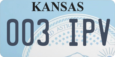 KS license plate 003IPV