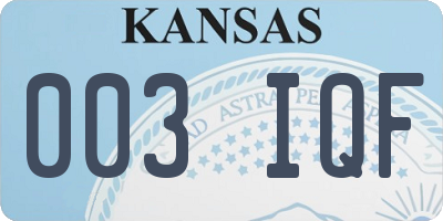 KS license plate 003IQF