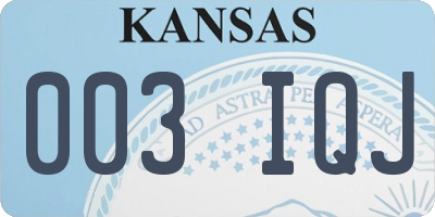 KS license plate 003IQJ