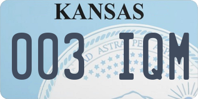 KS license plate 003IQM