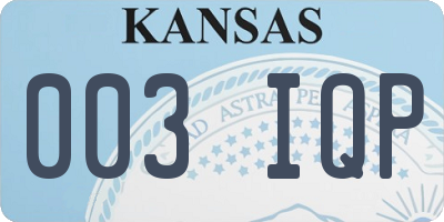 KS license plate 003IQP