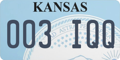 KS license plate 003IQQ