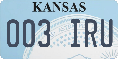 KS license plate 003IRU