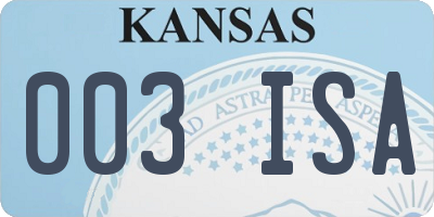 KS license plate 003ISA