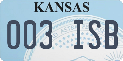 KS license plate 003ISB