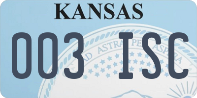 KS license plate 003ISC