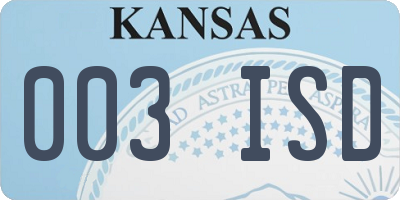 KS license plate 003ISD