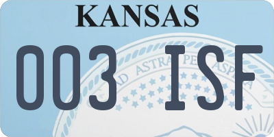 KS license plate 003ISF