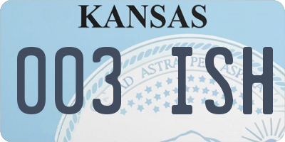 KS license plate 003ISH