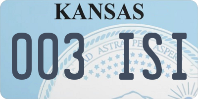 KS license plate 003ISI