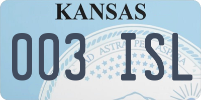 KS license plate 003ISL