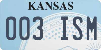 KS license plate 003ISM