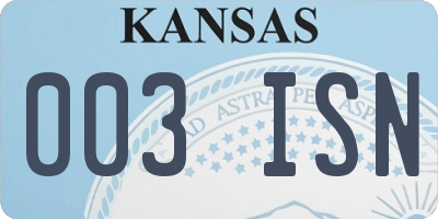 KS license plate 003ISN