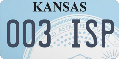 KS license plate 003ISP