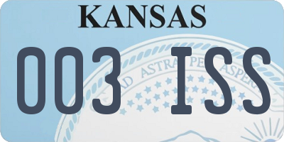 KS license plate 003ISS