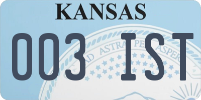 KS license plate 003IST