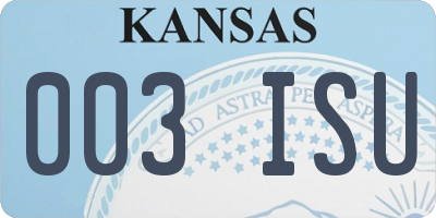 KS license plate 003ISU