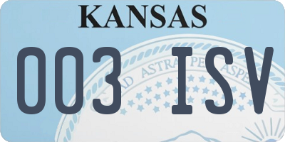 KS license plate 003ISV