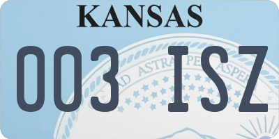 KS license plate 003ISZ