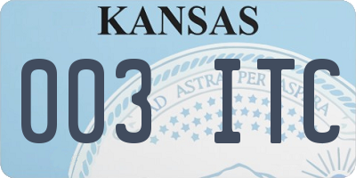 KS license plate 003ITC