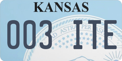 KS license plate 003ITE