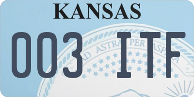 KS license plate 003ITF