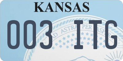 KS license plate 003ITG