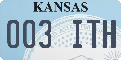 KS license plate 003ITH