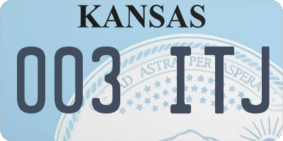 KS license plate 003ITJ