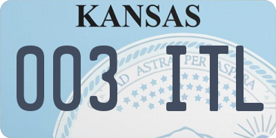 KS license plate 003ITL
