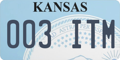 KS license plate 003ITM