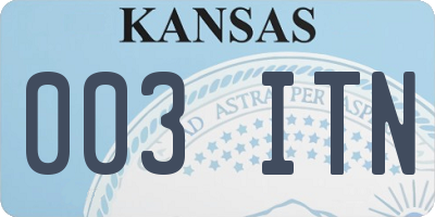 KS license plate 003ITN