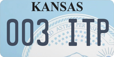 KS license plate 003ITP