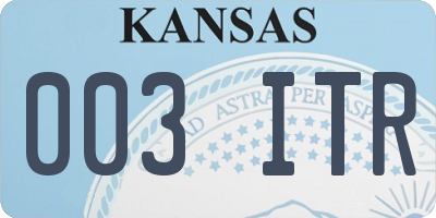 KS license plate 003ITR