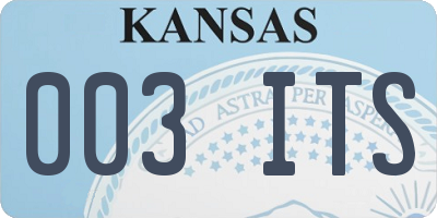 KS license plate 003ITS