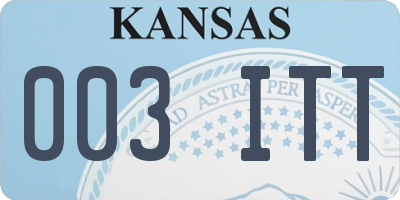 KS license plate 003ITT