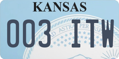 KS license plate 003ITW